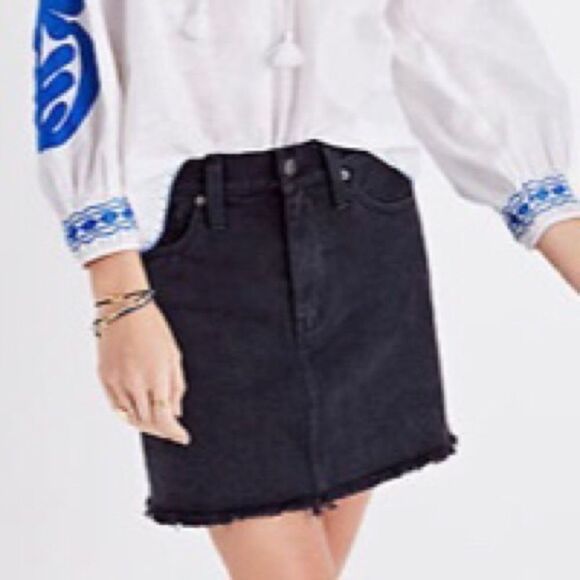 MADEWELL McCarren Denim Mini Skirt Black 27 - Picture 3 of 8